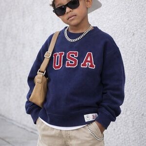 USA Navy Blue Kids Sweatshirt